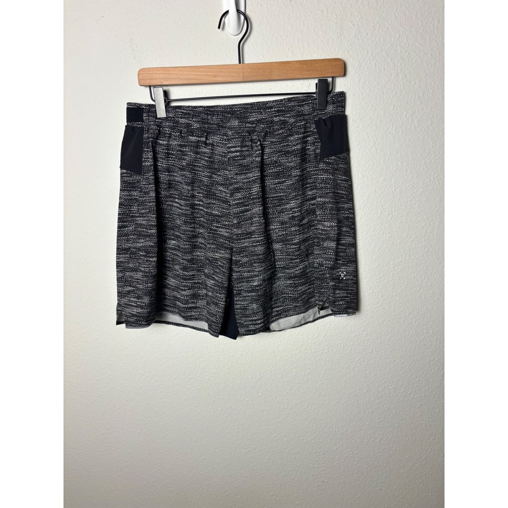 Lululemon Mens Surge Short 6" Updated All Court Texture White Black Size L